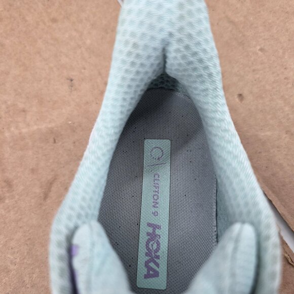 Hoka One One Clifton 9 1127896 SOLM Blue Running Shoes Sneakers Women’s Sz 7.5 B - Picture 8 of 11